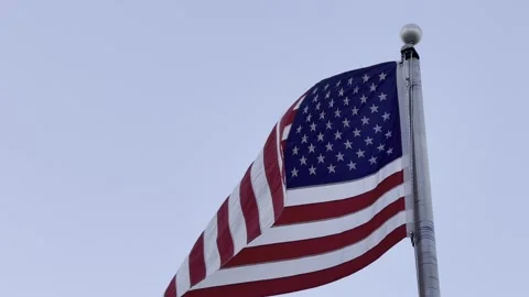 American Flag waving on pole Video stock 165945669