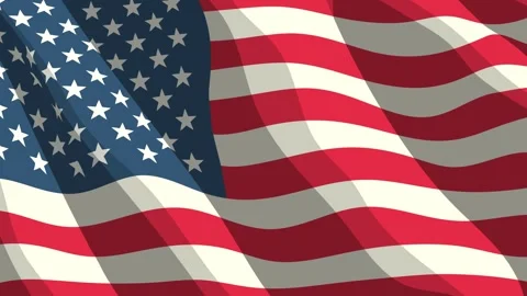 American flag waving in a seamless loop animation. 스톡 동영상 317869525