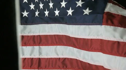 American Flag Waving in Slow Motion Stock Footage 61296801