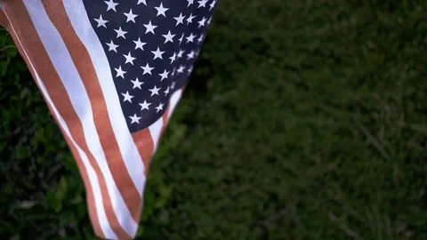 American Flag Waving Slow Motion Stock Footage 75657831