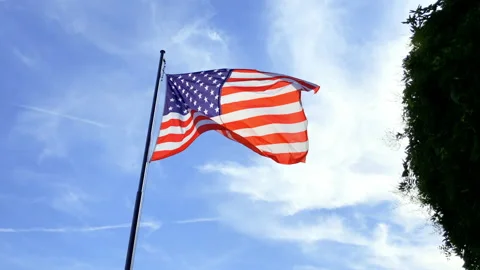American flag waving in slow motion 4k. US flag. USA Stock-Footage 201190577