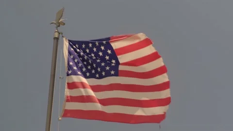 American Flag Waving Slow Motion. Independence Day, Flag Day, Memorial Stock Footage 239252398