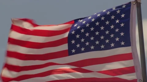 American Flag Waving Slow Motion. Independence Day, Flag Day, Memorial Vídeos de archivo 239253083