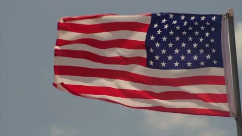 American Flag Waving Slow Motion. Independence Day, Flag Day, Memorial Stock Footage 239253086