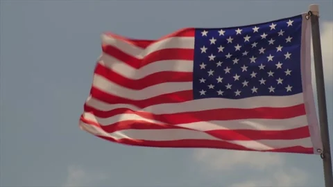 American Flag Waving Slow Motion. Independence Day, Flag Day, Memorial Stock Footage 239253104