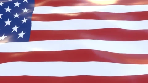 American Flag Waving Smoothly 3D Animation Close-Up Stock Footage 337955872