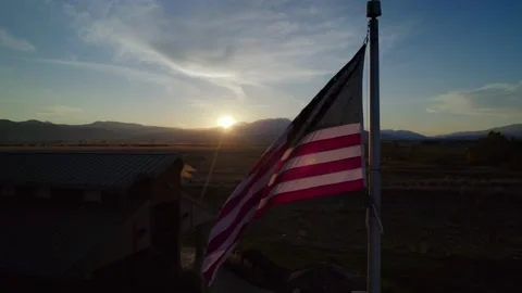 American flag is waving on sunset background Stock Footage 226493728
