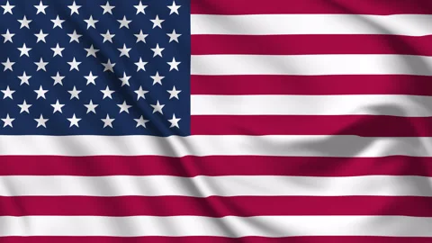 American flag waving in the wind. Animated US banner. Video animation, USA theme Stock Footage 324627353