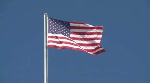 American Flag waving in the wind Stock Footage 1094671
