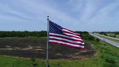 American Flag Waving in the Wind 스톡 동영상 76892024