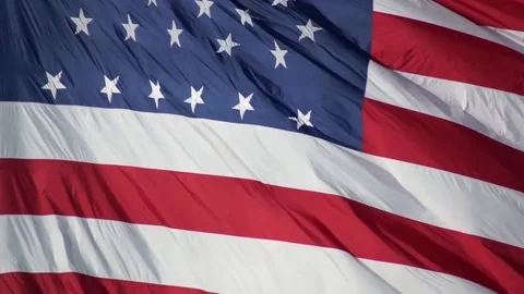 American Flag Waving in the Wind Stock Footage 77610158