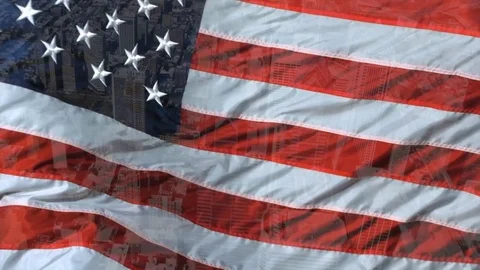 American flag waving in the wind Video stock 78154874