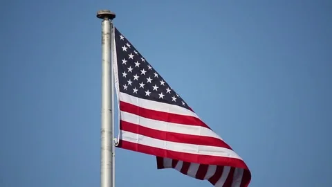 American flag waving in wind Stock Footage 79732807