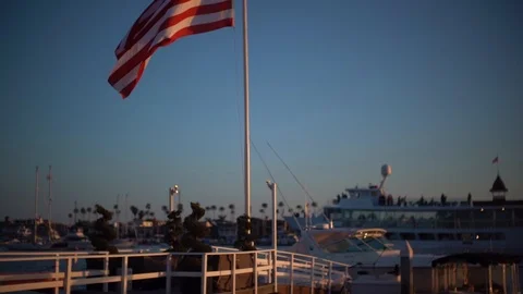American flag waving in the wind 库存影片 111926163