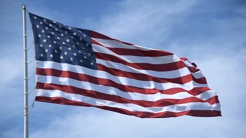 American flag waving in the wind Video stock 127595194