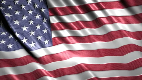 American flag waving in the wind Stock Footage 131386940