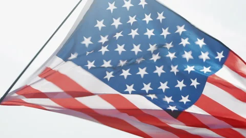American flag waving from the wind. Video stock 137950222