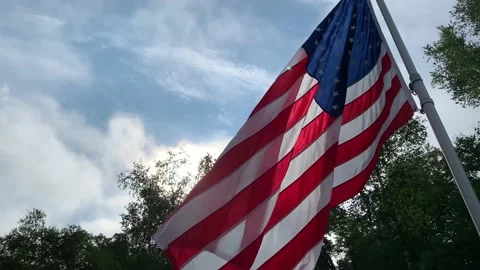 American Flag Waving in the Wind 스톡 동영상 138180222