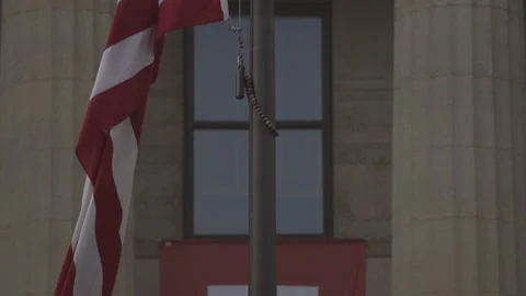 American Flag Waving in the Wind Stock Footage 148694313