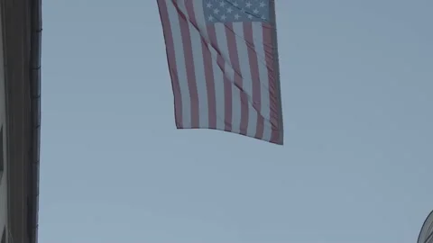 American Flag Waving in the Wind Video stock 221854002