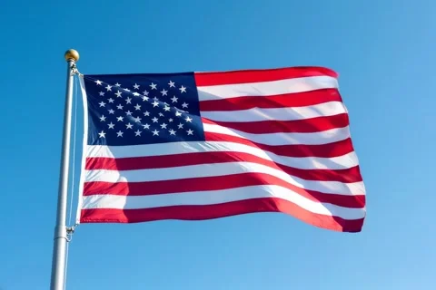 American flag waving in the wind. Stock Footage 306240686