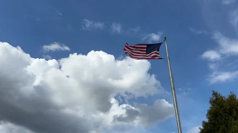 American flag waving in the wind Stock Footage 309935056