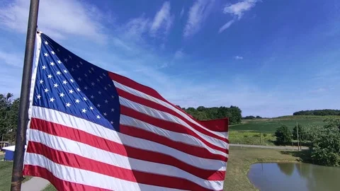 American Flag Waving in the Wind Stock Footage 315689982