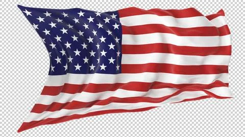American Flag Waving in the Wind Stock Illustration
