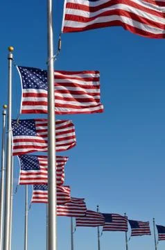 American flag waving in the wind Foto stock