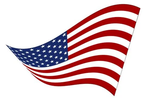 American Flag Wavy Stock Illustration