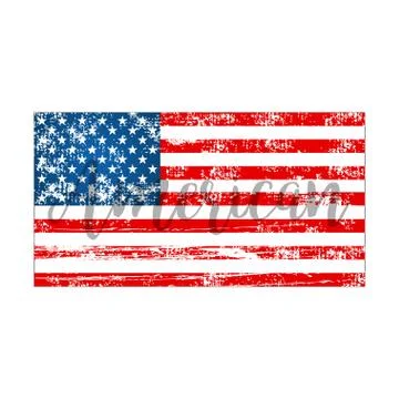 American flag on a white background in flat style Stock Illustration