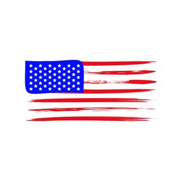 American flag on a white background.Vector illustration Stock Illustration