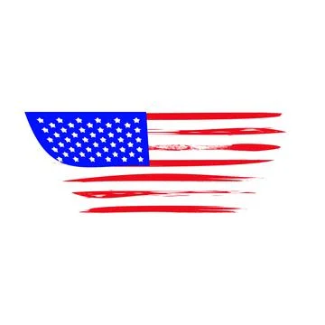 American flag on a white background.Vector illustration Stock Illustration