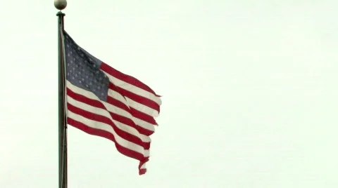 American Flag on White Stock Footage 279005