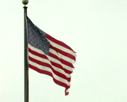 American Flag on White Stock Footage 282514