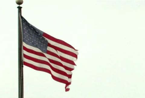 American Flag on White Video stock 282530