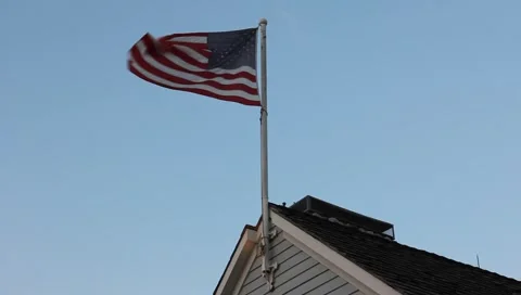 American Flag in the wind #2 Stock Footage 6929776