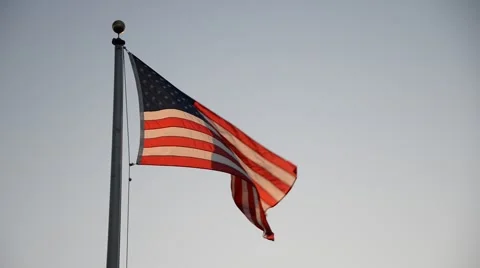 American Flag in the wind 2 Stock Footage 46258477