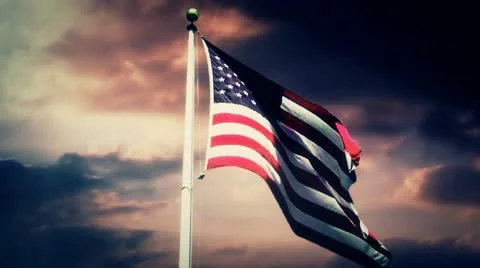 AMERICAN FLAG ON WIND 3d animation 스톡 동영상 21361215