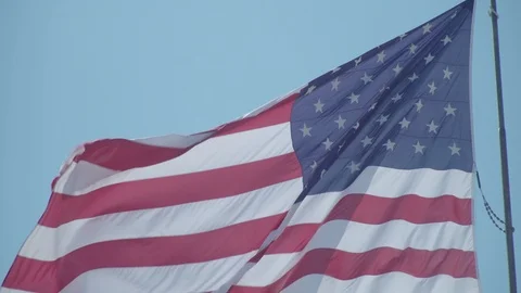 American Flag in Wind Close Up Video stock 122018742