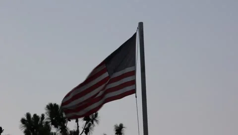 American Flag in the wind Stock Footage 6929752