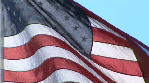 American Flag in Wind Stock Footage 33604838