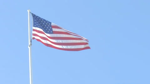 American Flag in Wind Stockbeeldmateriaal 54053879