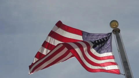 American flag in the wind 動画素材 56340793