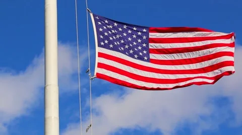 American Flag in Wind Stock Footage 59150699
