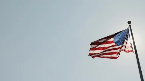 American Flag in the Wind Stock Footage