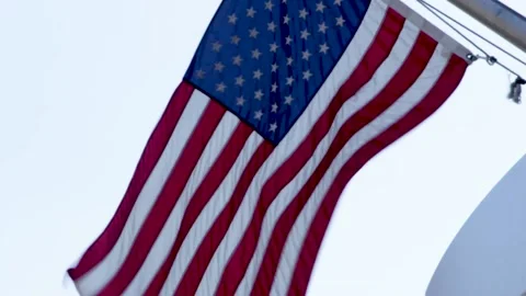 American Flag in the Wind Video stock 135428282