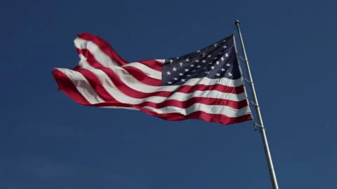 American Flag In Wind Stock Footage 274110324