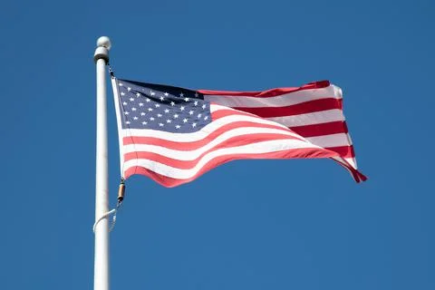 American flag in the wind Stock Photos