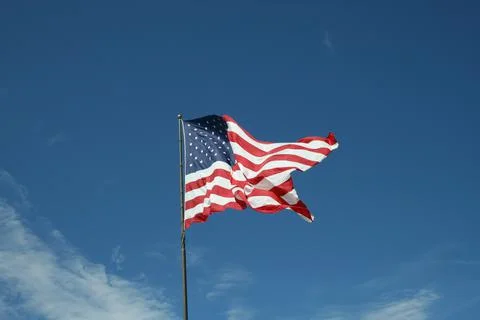 American Flag in the Wind Stock Photos